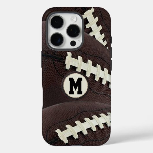 Coques Case-Mate iPhone Monogramme Football Graphique Moderne (Verso)