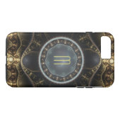 Coques Case-Mate iPhone Monogramme fractal à vapeur métallique orné (Dos (Horizontal))