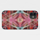 Coques Case-Mate iPhone Monogramme Fractal Diamond Dreams Personnalisé iPh (Dos (Horizontal))