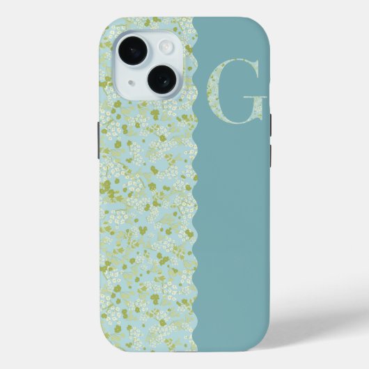 Coques Case-Mate iPhone MONOGRAMME G ACQUA PETITES FLEURS Cas (Verso)