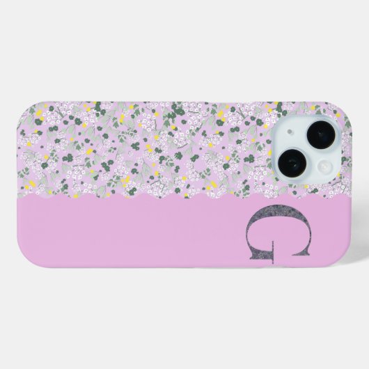 COQUES Case-Mate iPhone MONOGRAMME G LILAC PETITES FLEURS (Verso (horizontal))
