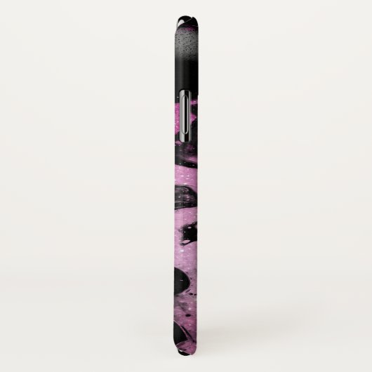 Coques Case-Mate iPhone Monogramme Galaxie en marbre rose et noir (Dos/Droite)