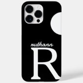 Coques Case-Mate iPhone Monogramme géant Simple Noir et Blanc (Verso)