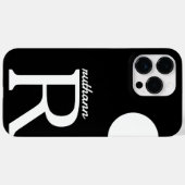 Coques Case-Mate iPhone Monogramme géant Simple Noir et Blanc (Verso (horizontal))