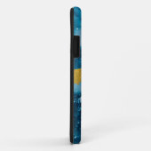 Coques Case-Mate iPhone Monogramme Géode Agate Gemstone Bleu et or (Dos/Droite)