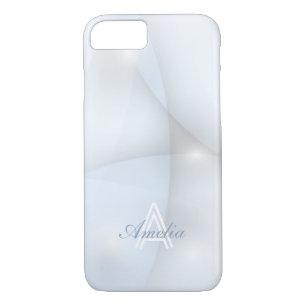 Case-Mate iPhone Case Monogramme géométrique bleu clair minimaliste pers