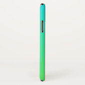 Coques Case-Mate iPhone Monogramme géométrique cool | Dégradé bleu et vert (Dos/Droite)