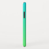 Coques Case-Mate iPhone Monogramme géométrique cool | Dégradé bleu et vert (Dos/Droite)