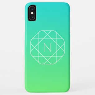Case-Mate iPhone Case Monogramme géométrique cool   Dégradé bleu et vert