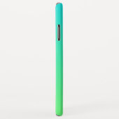 Coques Case-Mate iPhone Monogramme géométrique cool | Dégradé bleu et vert (Dos/Droite)