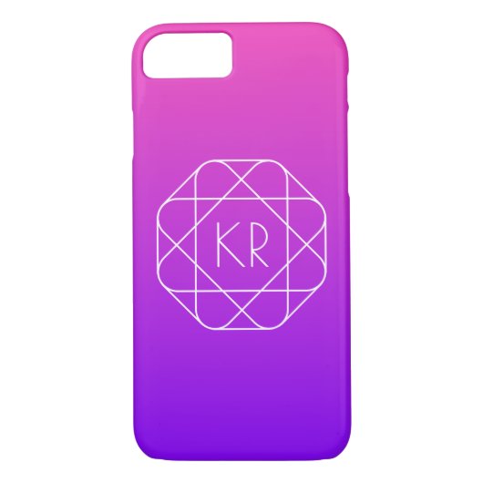 Coques Case-Mate iPhone Monogramme géométrique cool | Violette violette ma (Dos)