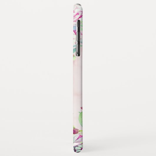 Coques Case-Mate iPhone Monogramme géométrique de marbre brillant Succulen (Dos/Gauche)