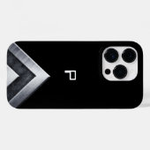 Coques Case-Mate iPhone Monogrammé Géométrique Métal Noir (Verso (horizontal))