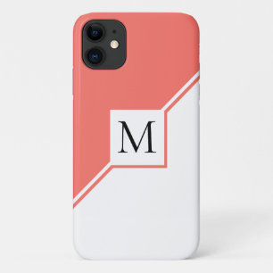 Case-Mate iPhone Case monogramme géométrique moderne corail vivant