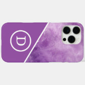 Coques Case-Mate iPhone Monogramme géométrique moderne violet (Verso (horizontal))