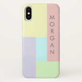 Coques Case-Mate iPhone Monogramme géométrique Pastel moderne (Dos)