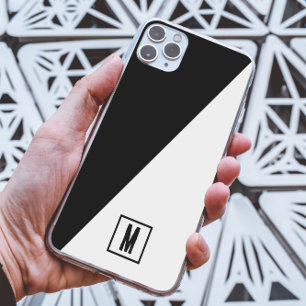 Case-Mate iPhone Case Monogramme géométrique personnalisé noir et blanc 