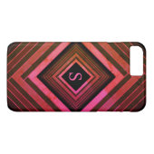 Coques Case-Mate iPhone Monogramme géométrique rose rustique moderne (Dos (Horizontal))