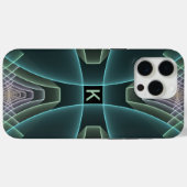 Coques Case-Mate iPhone Monogramme géométrique Turquoise moderne en art fr (Verso (horizontal))