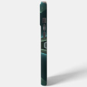 Coques Case-Mate iPhone Monogramme géométrique Turquoise moderne en art fr (Verso / Gauche)