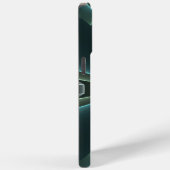 Coques Case-Mate iPhone Monogramme géométrique Turquoise moderne en art fr (Verso / Droite)