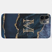 Coques Case-Mate iPhone Monogramme Girl Marine Blue Agate Geode (Dos (Horizontal))