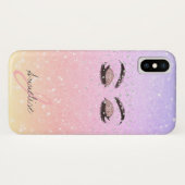 Coques Case-Mate iPhone Monogramme girly parties scintillant iridescente g (Dos (Horizontal))
