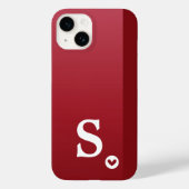 Coques Case-Mate iPhone Monogramme Girly Red Heart Simple Moderne Chic (Verso)
