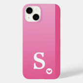 Coques Case-Mate iPhone Monogramme Girly Rose Heart Simple Moderne Chic (Verso)
