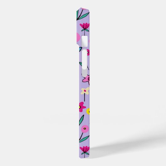 Coques Case-Mate iPhone Monogramme Girly Whimsical Lilac motif floral (Verso / Gauche)