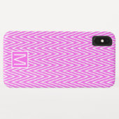 Coques Case-Mate iPhone Monogramme GL Pink Steep Chevron (Dos (Horizontal))