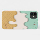 Coques Case-Mate iPhone Monogramme Glace Crémeuse Savoureuse Girly (Dos (Horizontal))