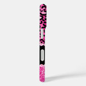 Coques Case-Mate iPhone Monogramme Glamour Tache de Léopard Noir et Rose C (Verso / Droite)