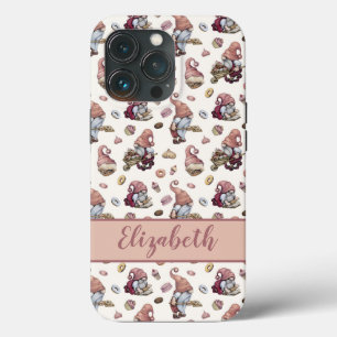 Case-Mate iPhone Case Monogramme Gnomes Baking Cupcakes Donuts Pink Scri