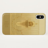 Coques Case-Mate iPhone Monogramme Gold Art déco unique (Dos (Horizontal))