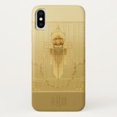 Coques Case-Mate iPhone Monogramme Gold Art déco unique (Dos)