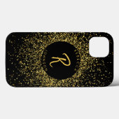 Coques Case-Mate iPhone Monogramme Gold & Black Girl (Verso (horizontal))