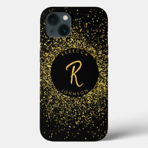 Case-Mate iPhone Case Monogramme Gold & Black Girl