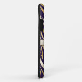 Coques Case-Mate iPhone Monogramme Gold Purple Zebra Motif d'impression (Dos/Droite)