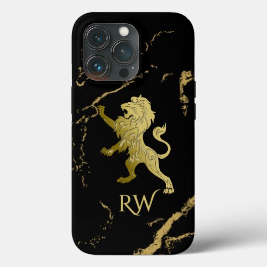 Coques Case-Mate iPhone Monogramme Golden Royal Lion (Verso)