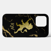 Coques Case-Mate iPhone Monogramme Golden Royal Lion (Verso (horizontal))