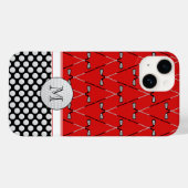 Coques Case-Mate iPhone Monogramme golf motifs rouge noir (Verso (horizontal))