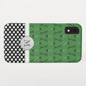 Coques Case-Mate iPhone Monogramme golf motifs vert noir (Dos (Horizontal))