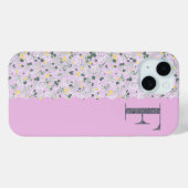 COQUES Case-Mate iPhone MONOGRAMME GRAND-MILIEU F LILAC PETITES FLEURS (Verso (horizontal))