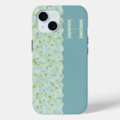 Coques Case-Mate iPhone MONOGRAMME GRAND-MILIEU H ACQUA PETITES FLEURS Cas (Verso)