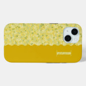 COQUES Case-Mate iPhone MONOGRAMME GRAND-MILIEU JAUNE PETITES FLEURS (Verso (horizontal))