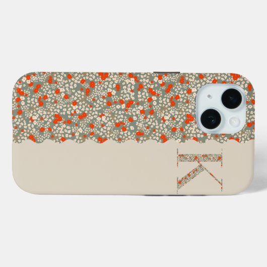 COQUES Case-Mate iPhone MONOGRAMME GRAND-MILIEU K BG FLEURS ROUGES (Verso (horizontal))
