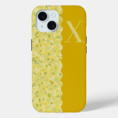 COQUES Case-Mate iPhone MONOGRAMME GRAND-MILIEU X PETITES FLEURS JAUNE (Verso)