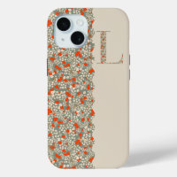 MONOGRAMME GRAND-MILLIER L BG FLEURS ROUGES