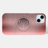Coques Case-Mate iPhone Monogramme Gravé Acier Rose Métallisé (Verso (horizontal))